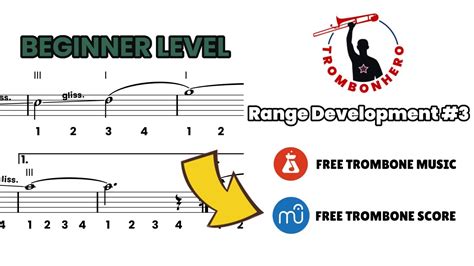 beginner trombone range.